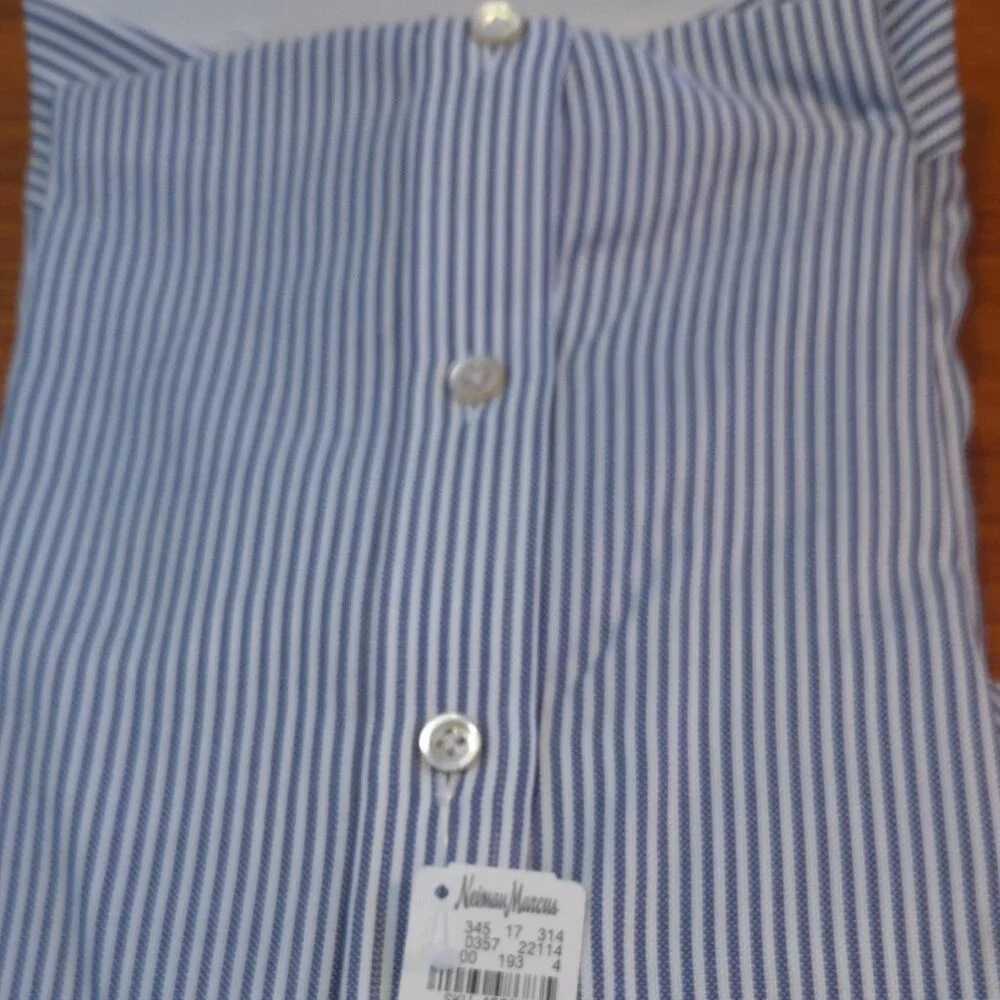 Oxxford Hand Made Striped Dress Shirt - Unique - Picture 4 of 11